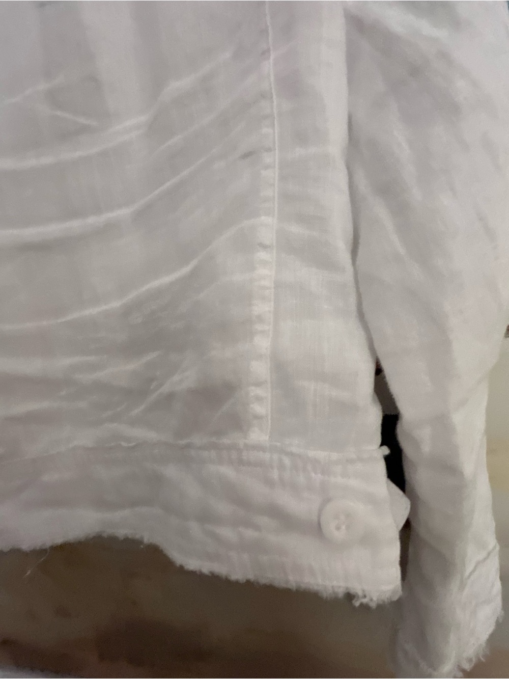 Lulu-B White Linen Button-Up Jacket with pockets - Picture 8 of 11